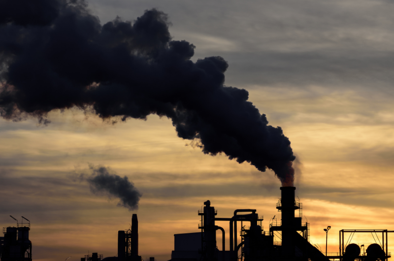 factory smoke stacks