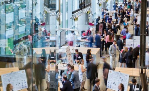 aerial view of research conference